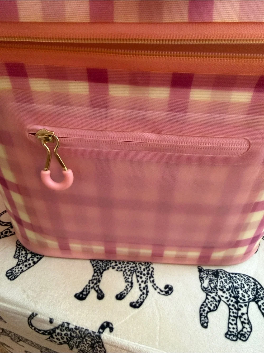 Stoney Clover Lane Pink Gingham Cooler Tote